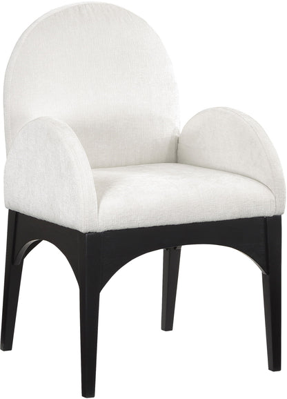 Waldorf - Chenille Dining Arm Chair With Black Legs