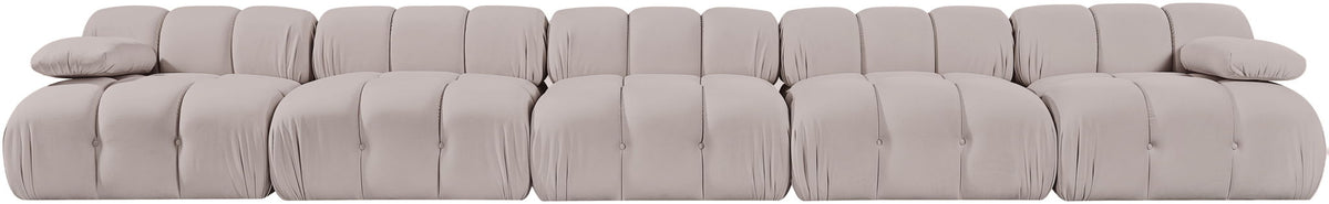 Orin - Velvet 5 Piece Modular Armless Sofa