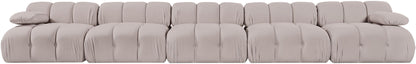 Orin - Velvet 5 Piece Modular Armless Sofa