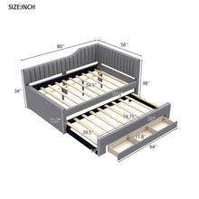 Load image into Gallery viewer, Upholstered Daybed With Trundle And 3 Drawers
