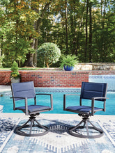 Load image into Gallery viewer, Rocky Creek - Sling Swivel Chair (Set of 2) - Blue / Gray
