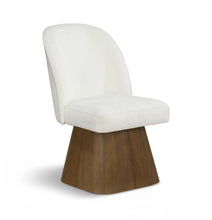 Load image into Gallery viewer, Marlowe - Linen Textured Fabric Upholstered Swivel Dining Side Chair - Stained Brown

