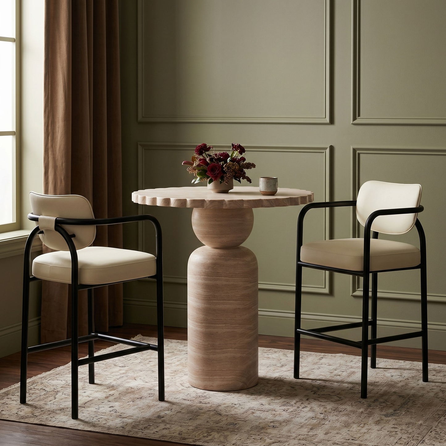 Serava - Vegan Leather Upholstered Bar Stool