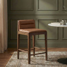 Load image into Gallery viewer, Ellis - Vegan Leather Upholstered Counter Stool (Set of 2) - Brown Base
