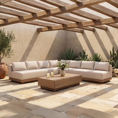 Solace - Olefin Performance Fabric 3 Piece Outdoor Patio Modular Sectional (2 Sofas & Corner Chair)