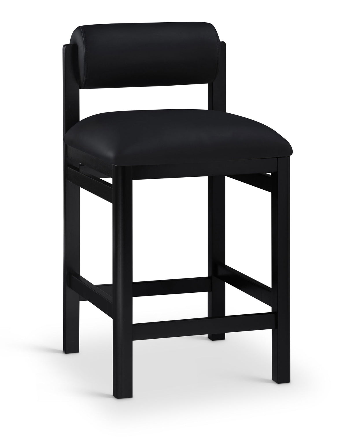 Roundhill - Faux Leather Counter Stool - Black Frame