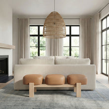 Load image into Gallery viewer, Woodcrest - Vegan Leather Upholstered Bench - Painted Natural Base
