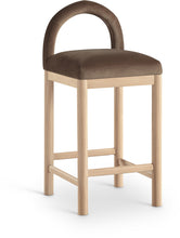 Load image into Gallery viewer, Conrad - Velvet Counter Stool With Natural Legs
