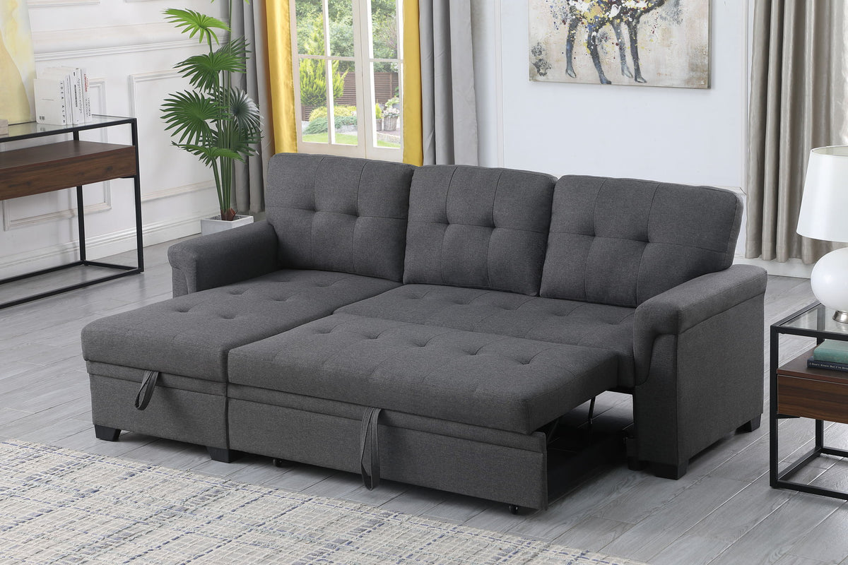 Lucca - Reversible Sleeper Sectional Sofa With Storage Chaise - Ego Home Furniture