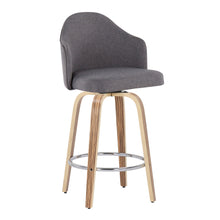 Load image into Gallery viewer, Ahoy - Mid-Century Modern Fixed Height Counter Stool With Zebra Legs / Round Chrome Footrest (Set of 2) - Gray

