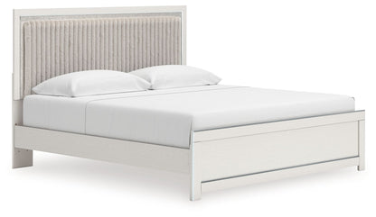 Zuraleus - Upholstered Panel Platform Bed With Roll Slats