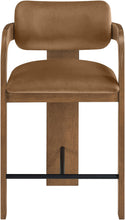 Load image into Gallery viewer, Cedra - Velvet Performance Fabric Upholstered Counter Stool - Brown Frame
