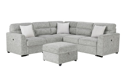 U9401 - Armless Chair With Pull Out Sofa Bed And 1 Pillow - Gray / Nickel