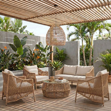 Load image into Gallery viewer, Coastline - Olefin Water Resistant Fabric And Wicker Outdoor Patio Loveseat - Beige

