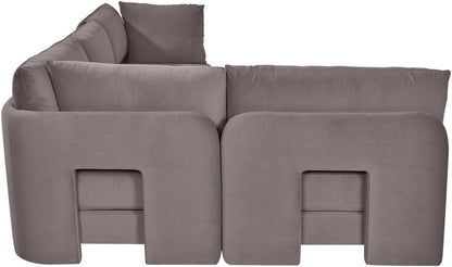 Hammond - Velvet Performance Fabric Upholstered 4 Piece Armless Sectional