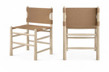 Load image into Gallery viewer, Santos - Vegan Leather Upholstered Dining Chair With Stained Natural Base (Set of 2)
