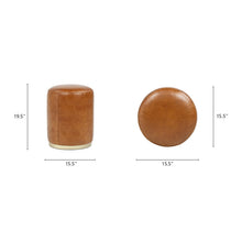 Load image into Gallery viewer, Nico - Round Ottoman Stool - Brown
