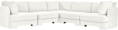 Hammond - Velvet Performance Fabric Upholstered 5 Piece Corner Sectional