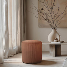 Load image into Gallery viewer, Roy - Round Microsuede Ottoman / Stool
