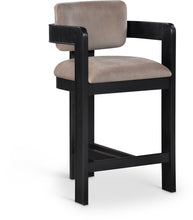 Load image into Gallery viewer, Sacha - Velvet Stool With Black Base
