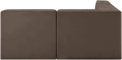 Rummi - Armless Velvet Performance Fabric Upholstered 4 Piece Modular Sectional