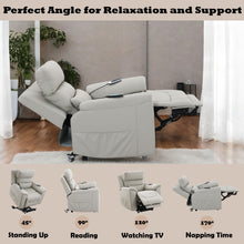 Load image into Gallery viewer, Marsha - Silicone Synthetic Leather Power Motion Recliner With Lift Heating Massage Chair - Light Gray
