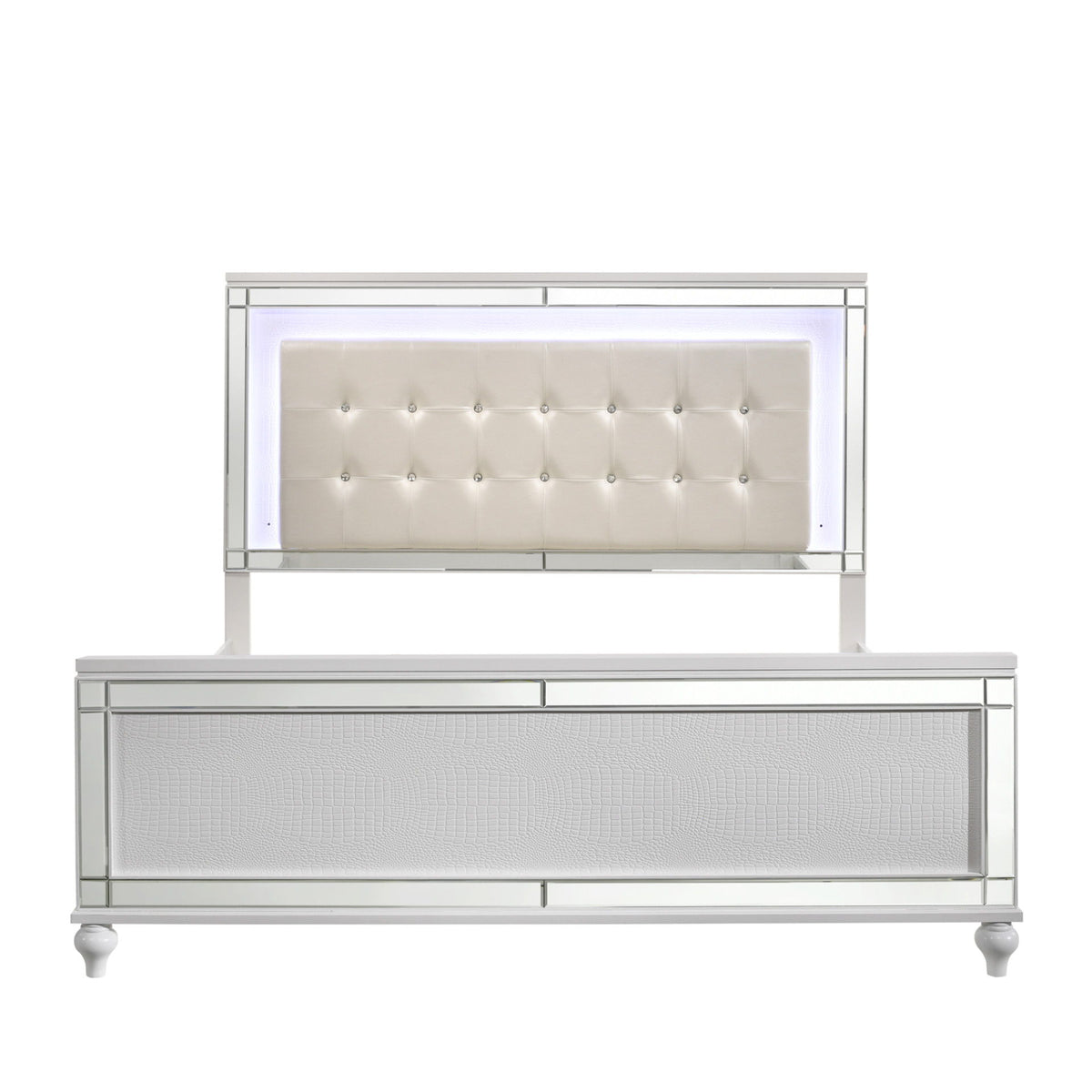 Valentino - 6/6-6/0 King/California King Lighted Headboard - White