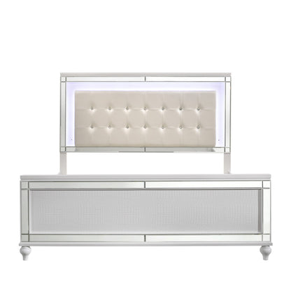 Valentino - 6/6-6/0 King/California King Lighted Headboard - White