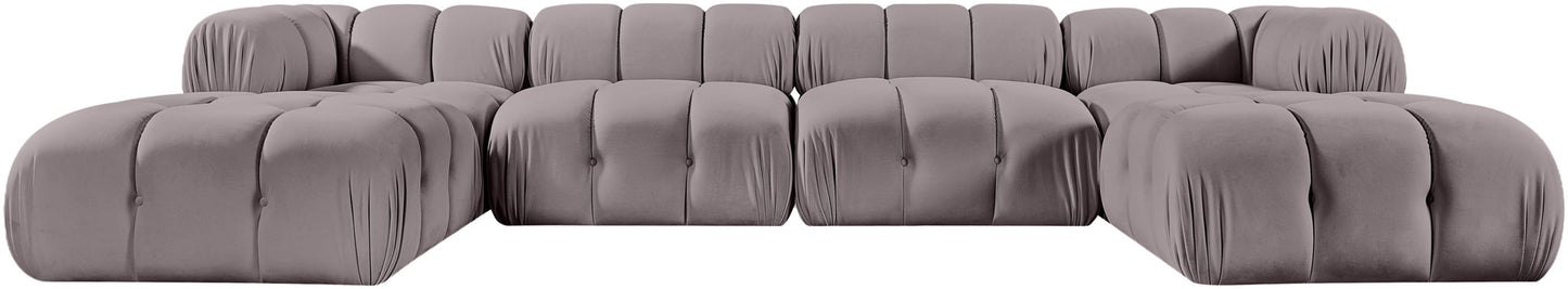 Orin - Velvet 6 Piece Modular Double Chaise Sectional
