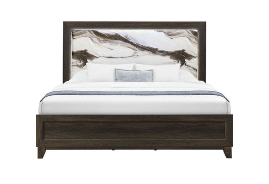 Harmony - 5 Piece Queen Bedroom Set (Bed, Dresser & Mirror, Nightstand, Chest) - Dark Brown