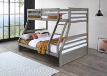 Load image into Gallery viewer, S090 - Twin / Full Bunk Bed - Light Gray
