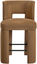 Load image into Gallery viewer, Zuno - Velvet Performance Fabric Upholstered Counter Stool (Set of 2) - Saddle
