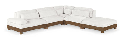 Turin - Chenille Fabric Upholstered Modular Sectional - Cream