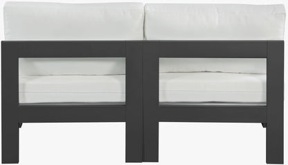 Nizuc - Outdoor Patio 2 Seat Armless Modular Sofa With Gray Frame