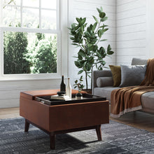 Load image into Gallery viewer, Owen - Tray Top Small Coffee Table Upholstered Storage Ottoman
