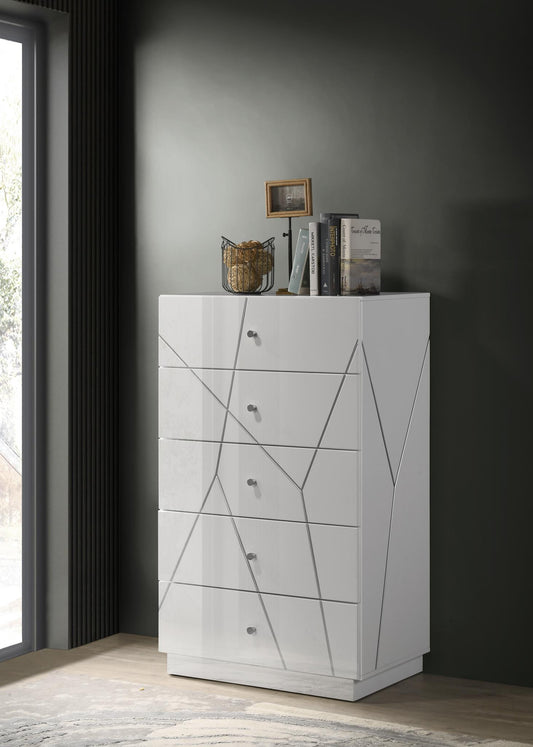 B121 - Line Chest - White / Gray