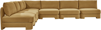 Hammond - Velvet Performance Fabric Upholstered 7 Piece Armless Sectional