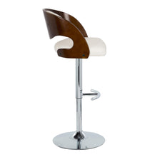Load image into Gallery viewer, Pino - Mid-Century Modern Adjustable Barstool With Swivel With Rounded T Footrest (Set of 2) - Chrome / Cherry / White
