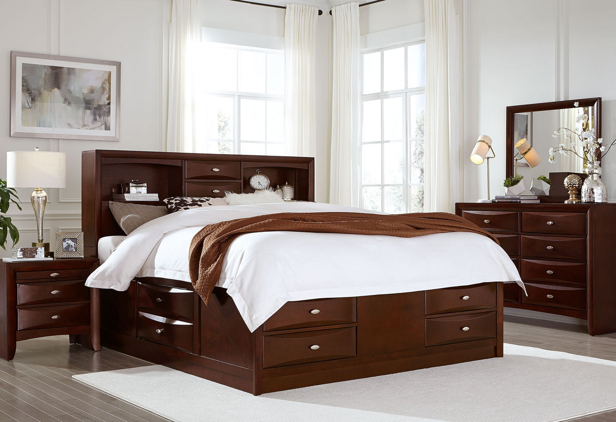 Linda - King Bed Headboard & Footboard - New Merlot