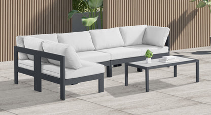 Nizuc - Outdoor Patio 5 Piece Modular Sectional With Gray Frame