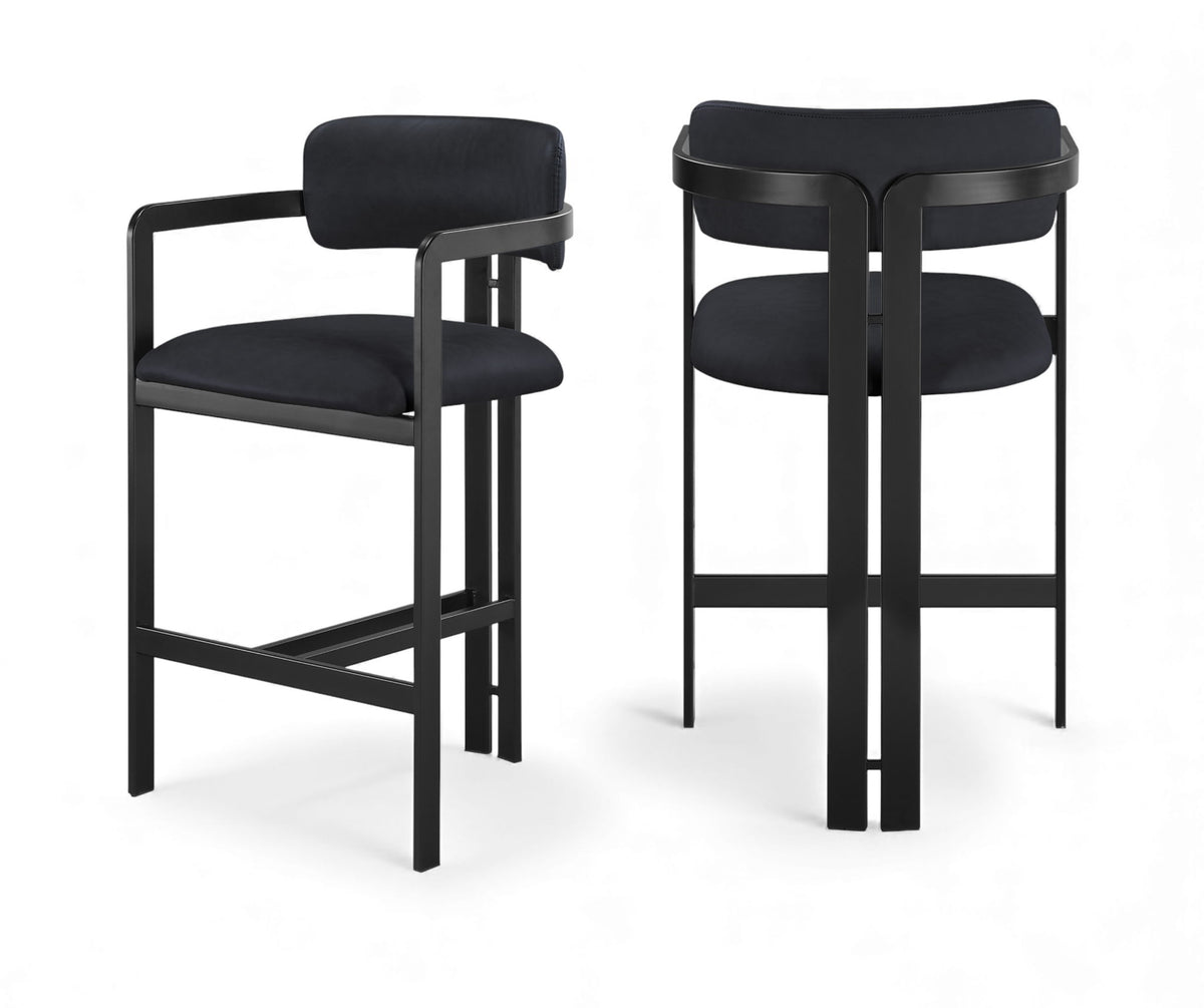 Aurum - Vegan Leather Upholstered Counter Stool With Graphite Black Base