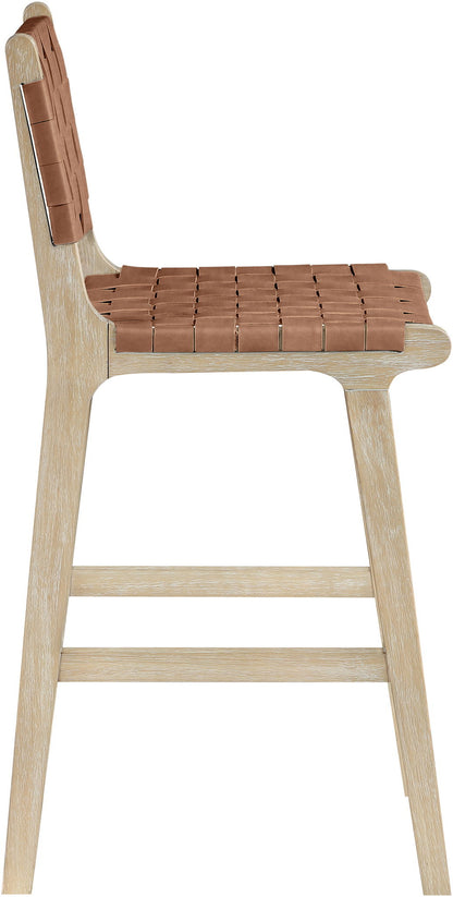 Entwine - Vegan Leather Upholstered Counter Stool - Painted Natural