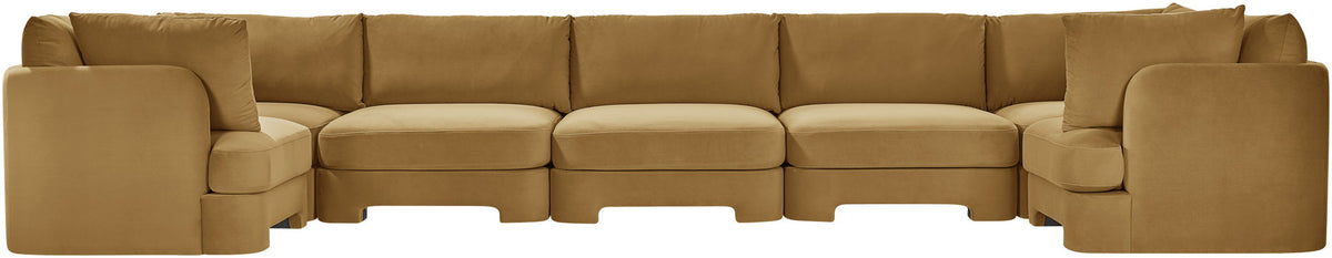 Hammond - Velvet Performance Fabric Upholstered 7 Piece U-Shaped Sectional