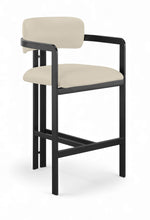 Load image into Gallery viewer, Aurum - Vegan Leather Upholstered Counter Stool With Graphite Black Base

