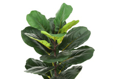 Load image into Gallery viewer, 28" Tall, Artificial Plant, Fiddle Tree, Indoor, Faux, Fake, Floor, Greenery, Potted, Real Touch, Decorative - Green / Beige
