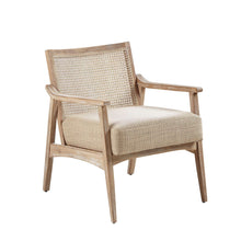 Load image into Gallery viewer, Chair With Cane Inset Back And Upholstered Seat - Light Brown
