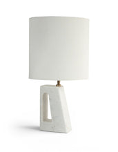 Load image into Gallery viewer, Vellum - Genuine Marble Base And Linen Textured Fabric Shade Table Lamp
