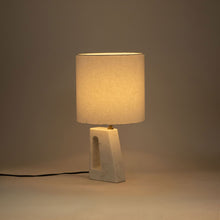 Load image into Gallery viewer, Vellum - Genuine Marble Base And Linen Textured Fabric Shade Table Lamp
