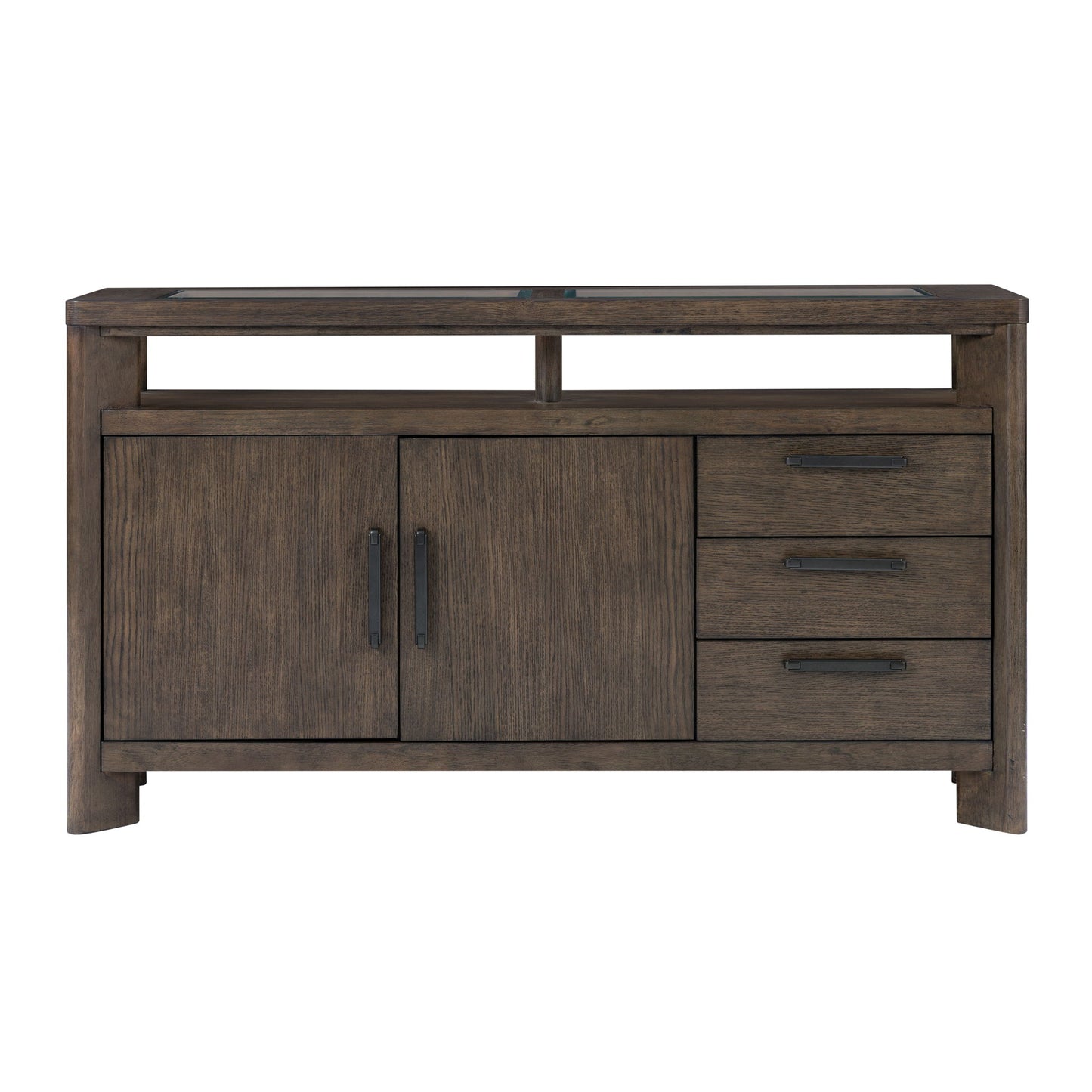 Side Server With Glass Inlay - Dark Oak