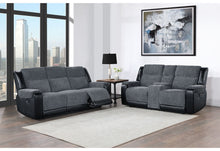 Load image into Gallery viewer, U5914 - Console Reclining Loveseat - Gray / Black
